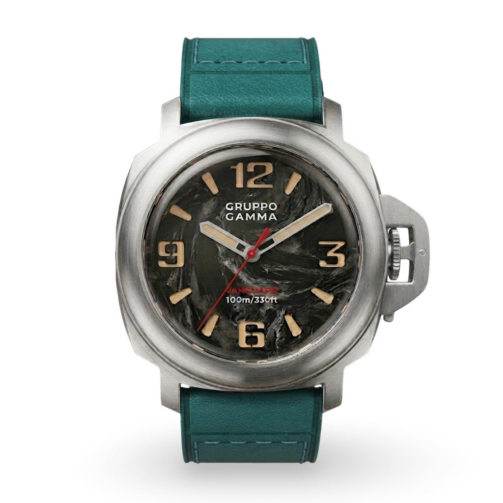 VANGUARD Stainless Steel – Luminous Forged Carbon Dial