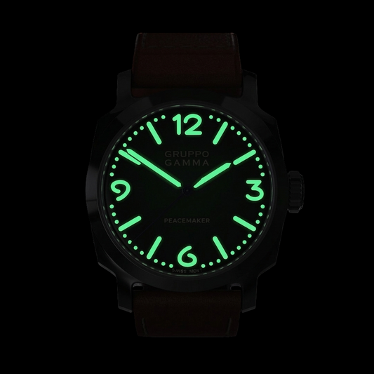 Black watch with green glowing face