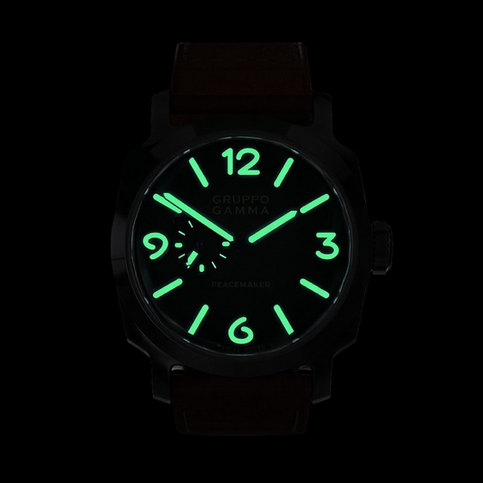 Black watch with green glowing numbers on a white background