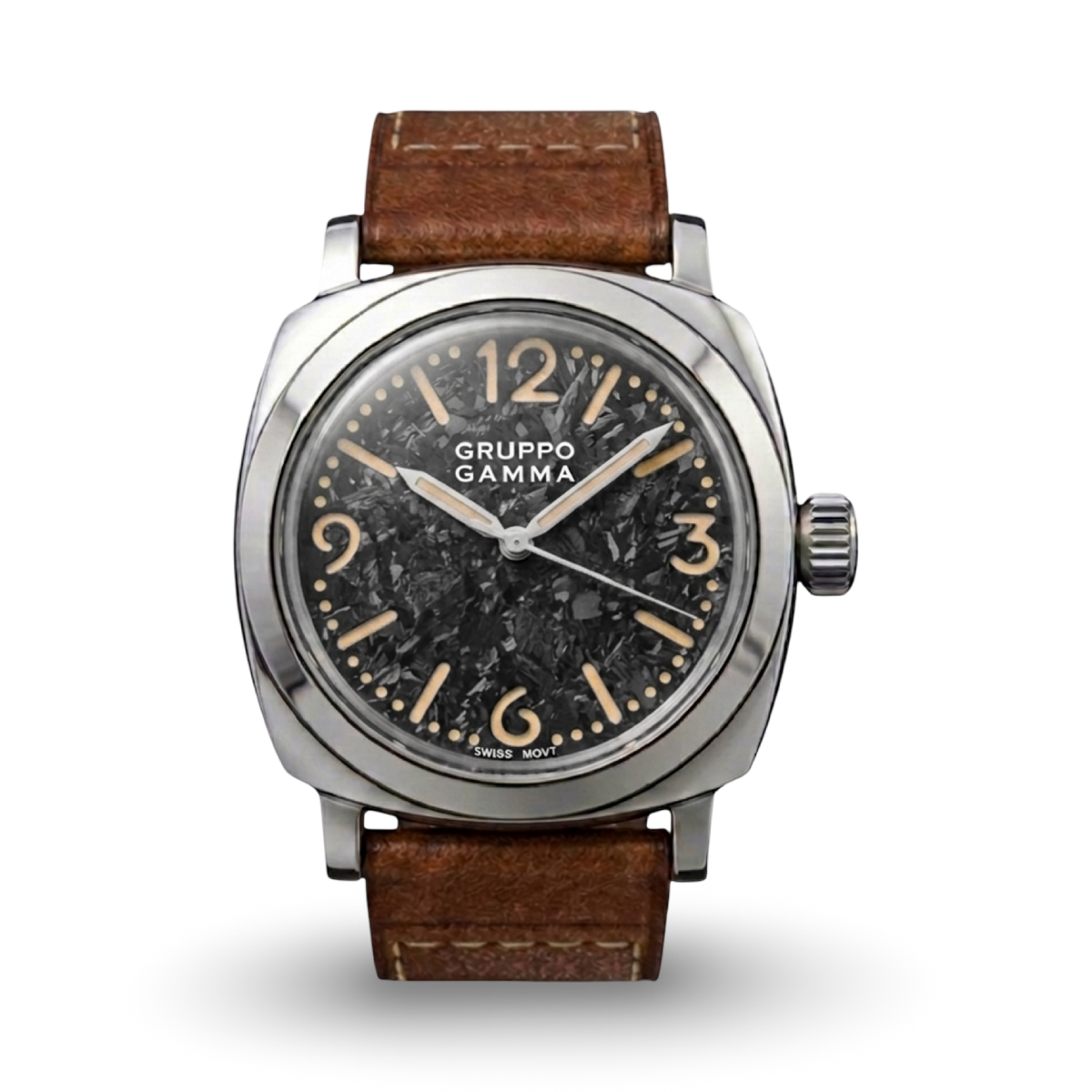 Gruppo Gamma Genesis GG-13 with its black crystallised titanium sandwich dial.